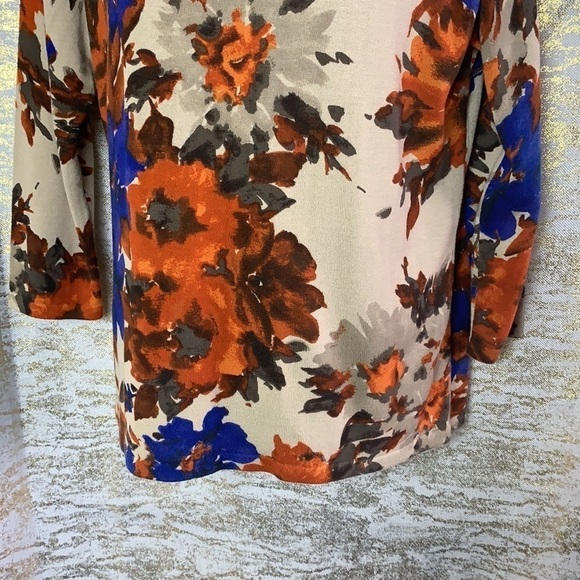 Jones Wear Petite cream floral print sweater size PXL - Picture 4 of 11
